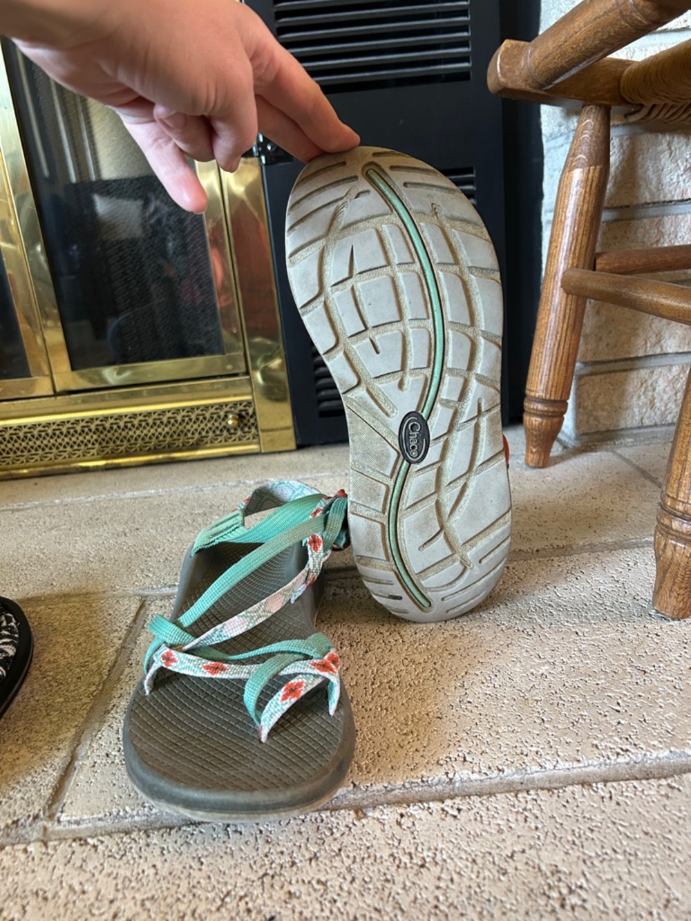 Chaco Women's Mint Green Floral Strap Sandals